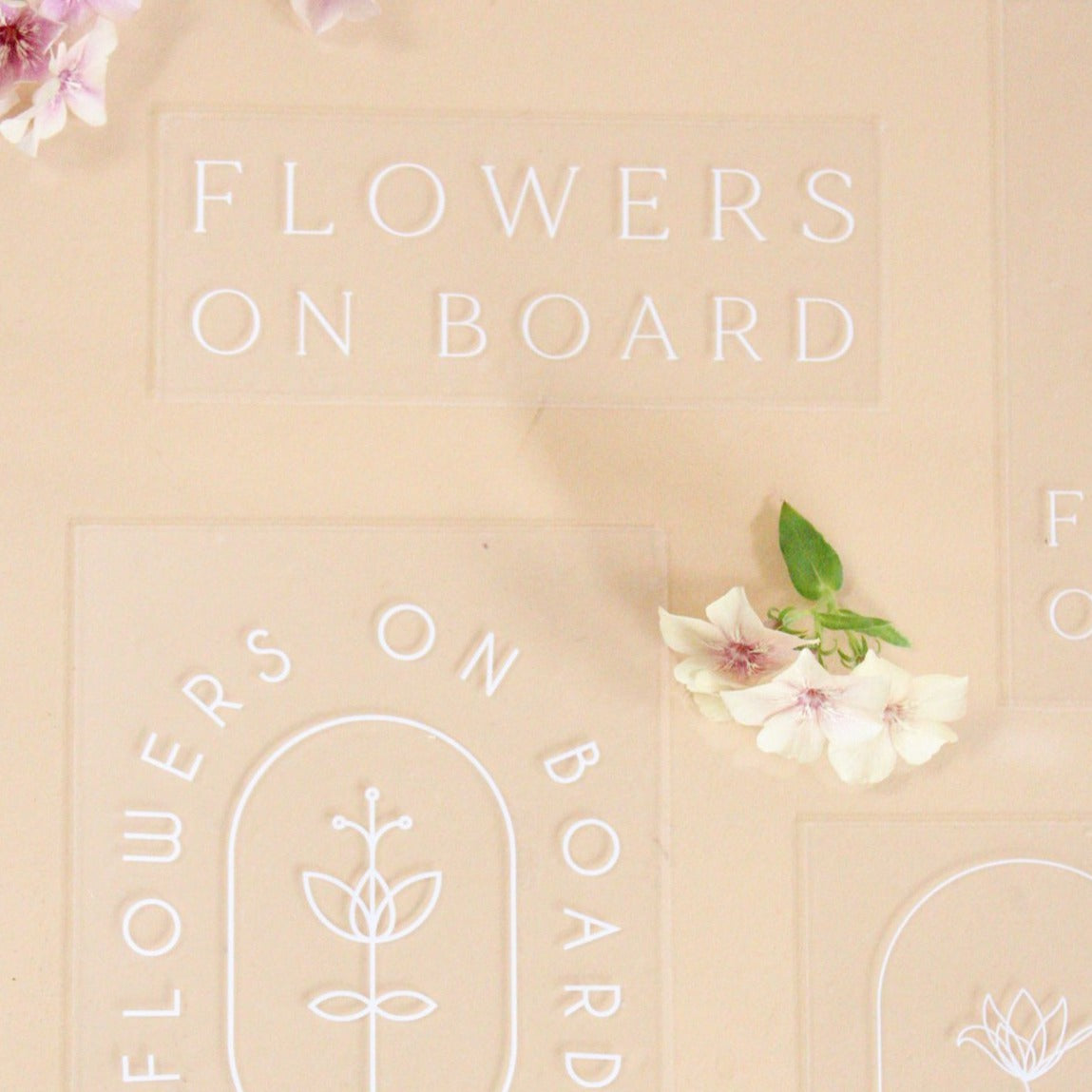 Flowers On Board Window Sticker